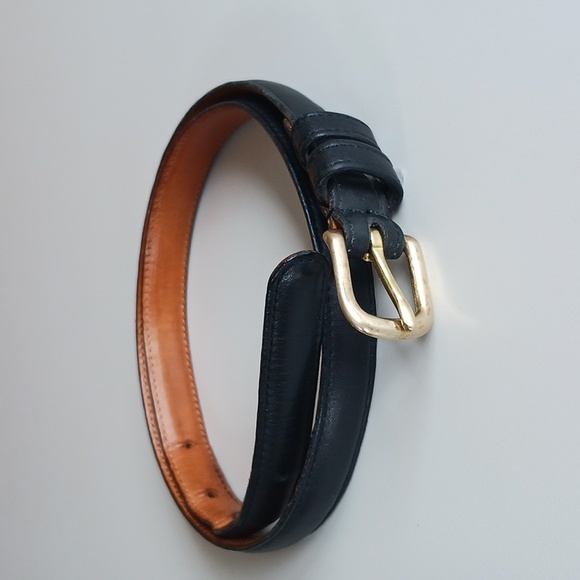 Coach Black and Tan Leather Belt with Gold Buckle - Picture 12 of 12